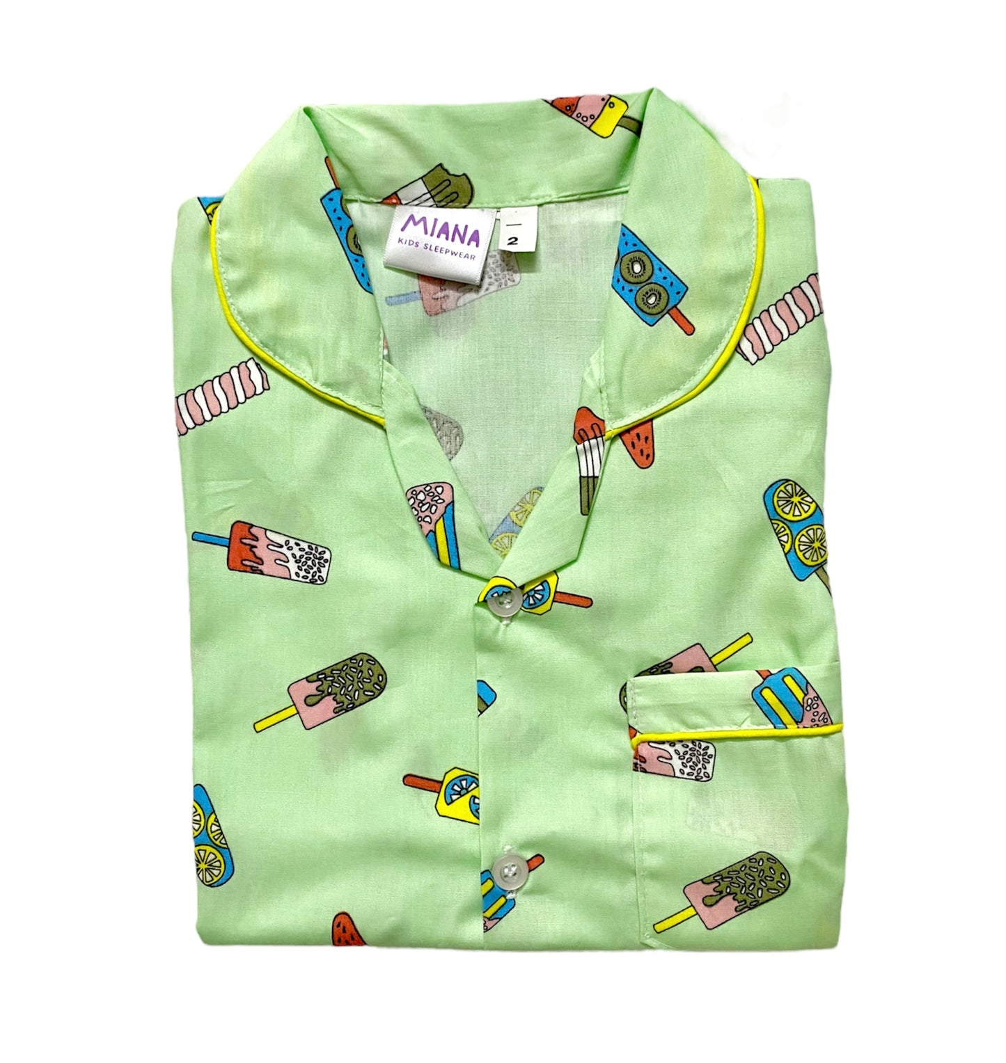 Ice Cream Print Night suit - Half Sleeve (Green)