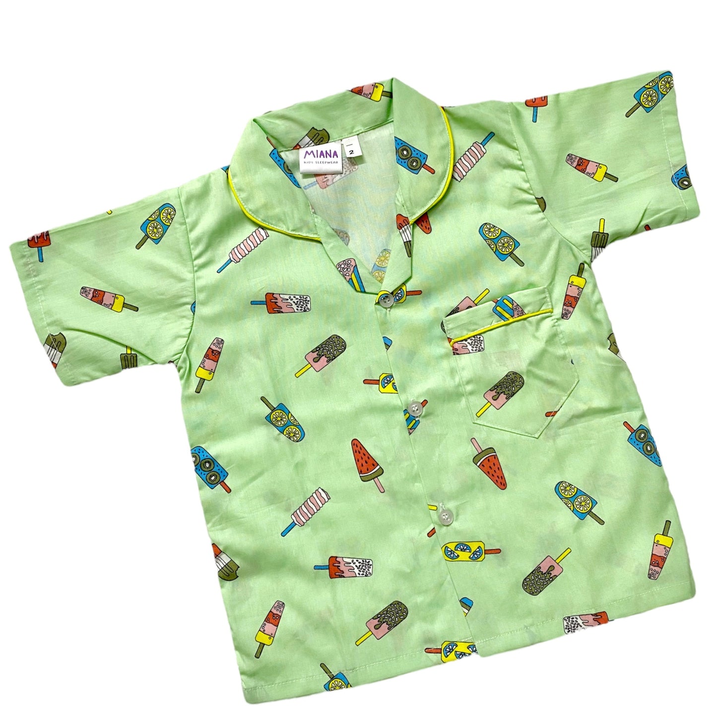 Ice Cream Print Night suit - Half Sleeve (Green)