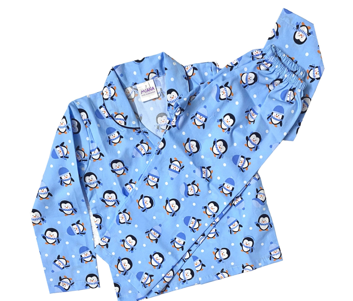 Penguin Print Night suit - Full Sleeve (Blue)