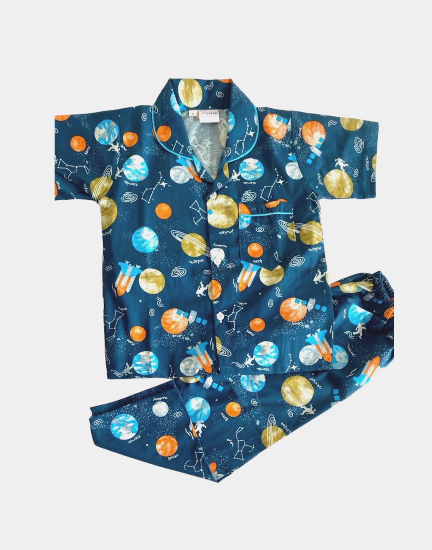 Galaxy Print Night suit - Half Sleeve (Blue)